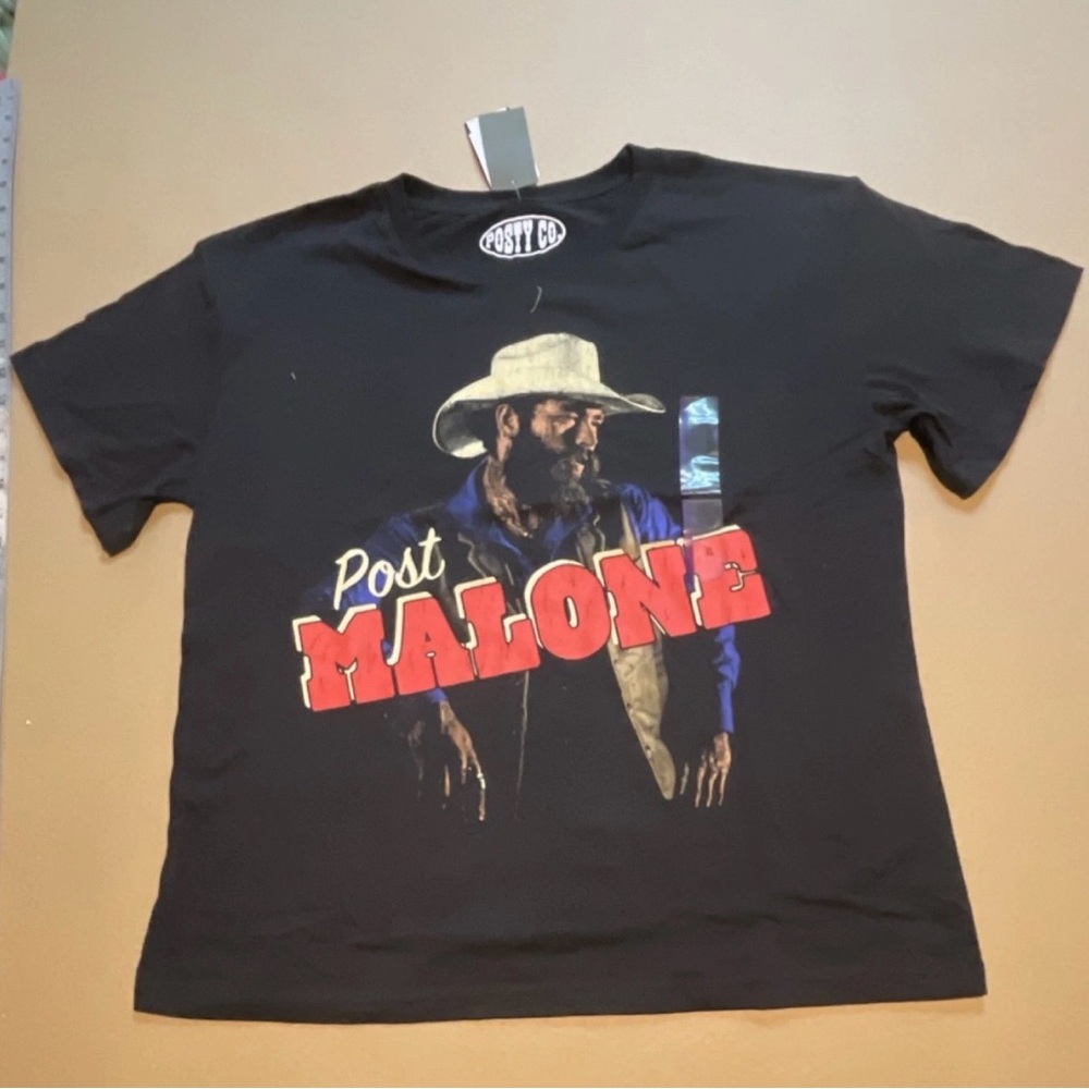 New Posty Co. Post Malone Graphic Black Cotton T-Shirt XL Short Sleeve